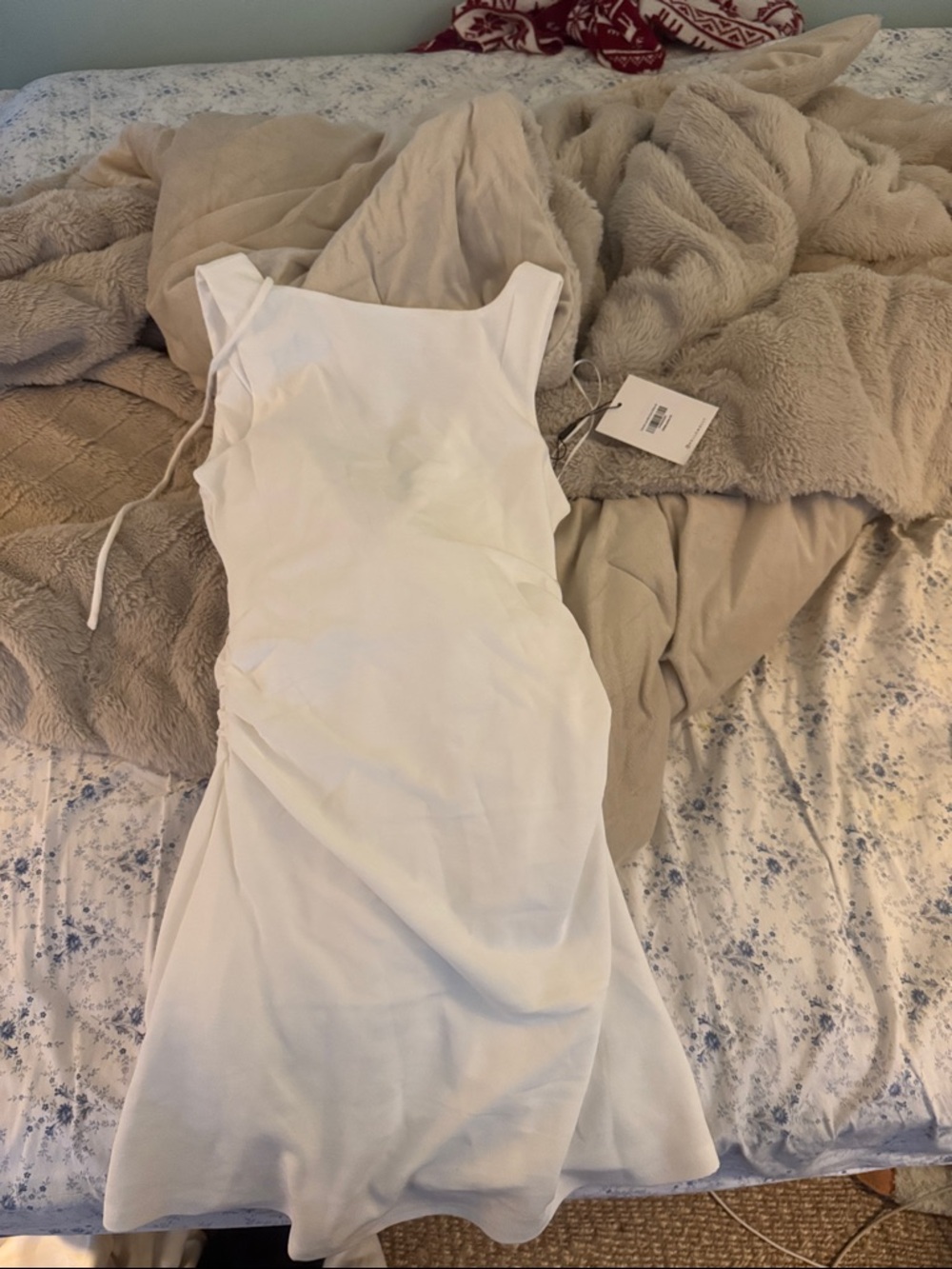 White Sleeveless dress with low back